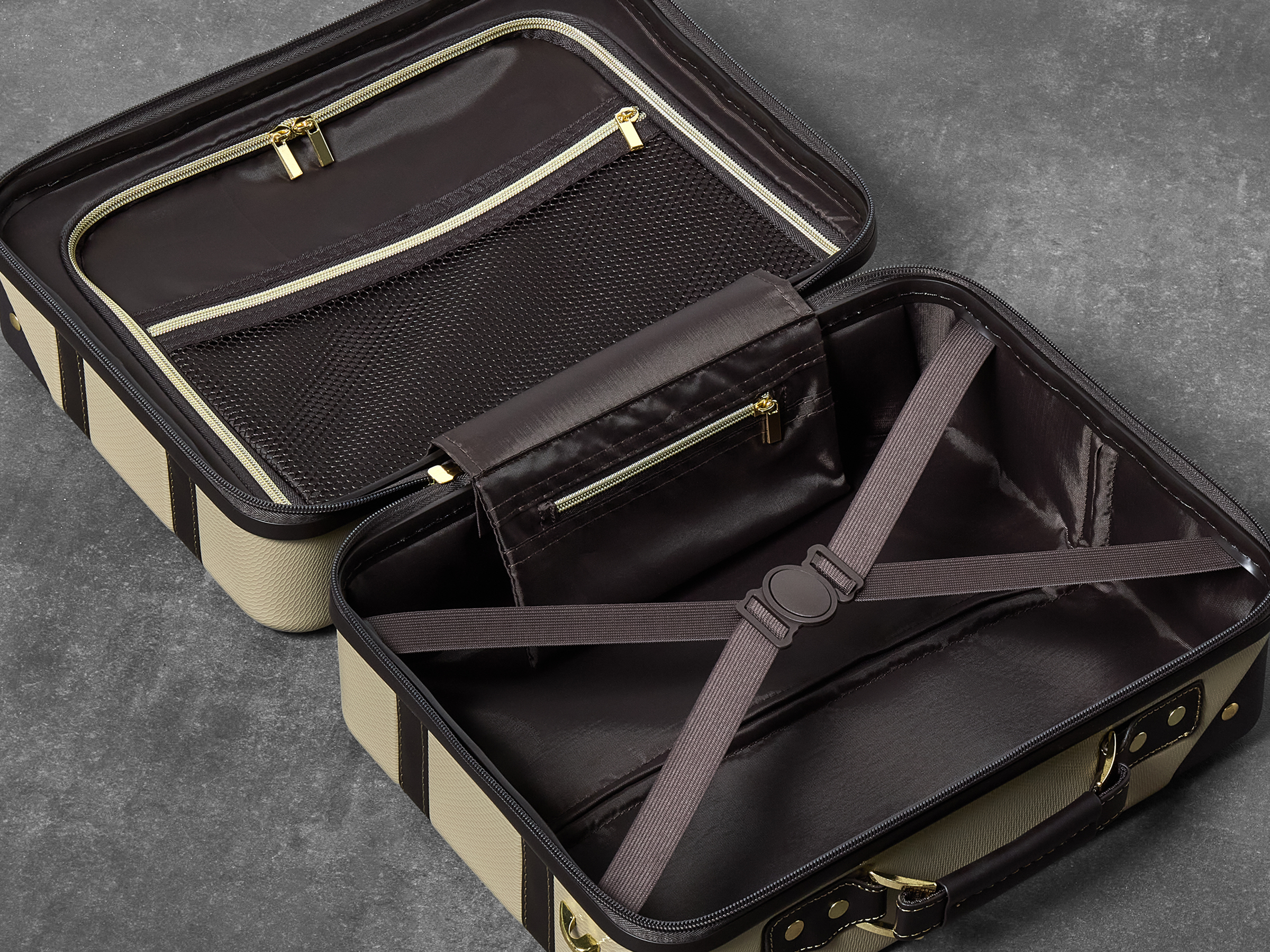 Vintage Vanity Suitcase | Gold | Rock Luggage