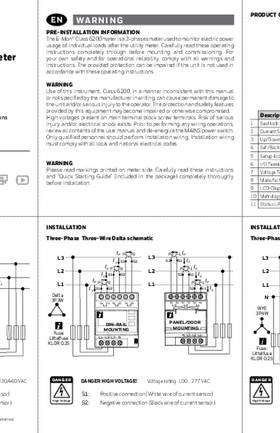 Honeywell E-Mon® series Energy meter - Installation & Operating Instructions (0670GE51_MU1B_Rev C)