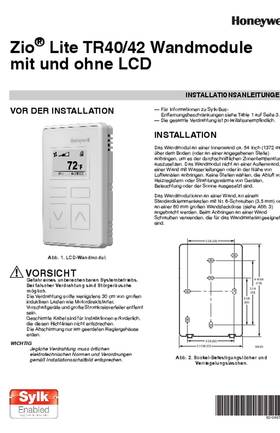 Honeywell 62-0467G—01 - Zio® Lite TR40/42 Wandmodule mit und ohne LCD