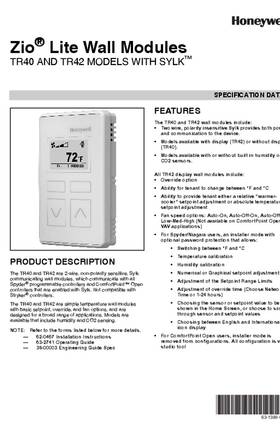 Honeywell 63-1389—04 - Zio Lite Wall Modules