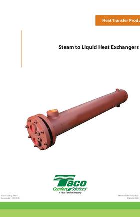 Taco U-Tube Steam to Liquid Heat Exchangers Catalog