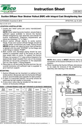 Taco RSP Suction Diffusers Instructions