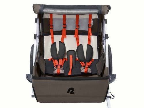 A padded 5-point safety seat belt harness and enhanced seat tension keep them comfortable and safe on the inside, while wrap-around reflective fabric, built-in safety reflectors, and a high visibility flag keep them safely seen on the outside.