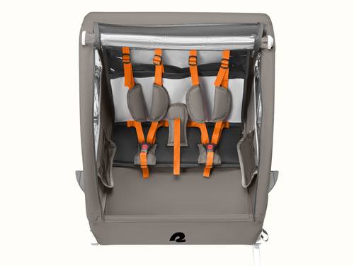 A padded 5-point safety seat belt harness and enhanced seat tension keep them comfortable and safe on the inside, while wrap-around reflective fabric, built-in safety reflectors, and a high visibility flag keep them safely seen on the outside.