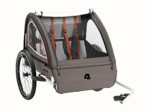 This kids’ bike trailer’s sturdy, weather-resistant fabric and 2-in-1 canopy work in tandem to protect little passengers from wind, rain, bugs, and debris kicked up from the road.