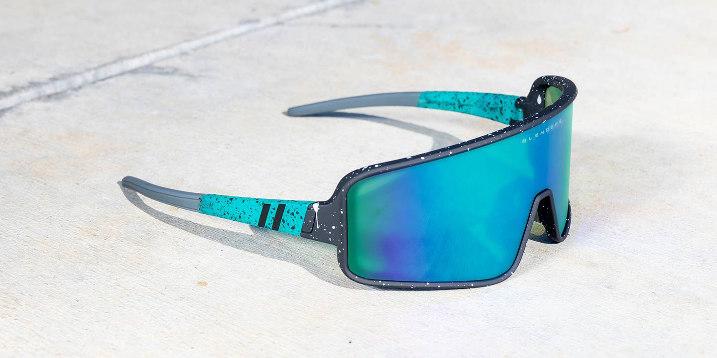 Jaded Tiger Wrap Around Sunglasses Polarised Teal Lens & Black with