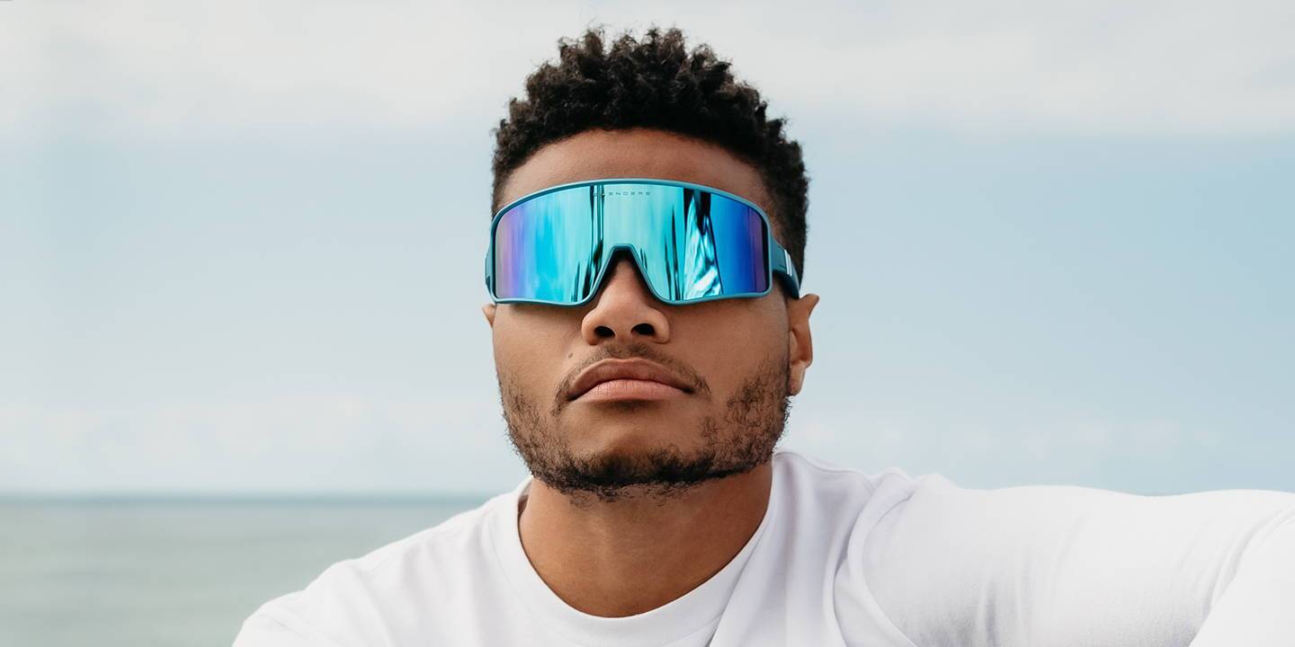 Rainwalker Wrap Around Sunglasses Polarised Full Shield Blue Lens