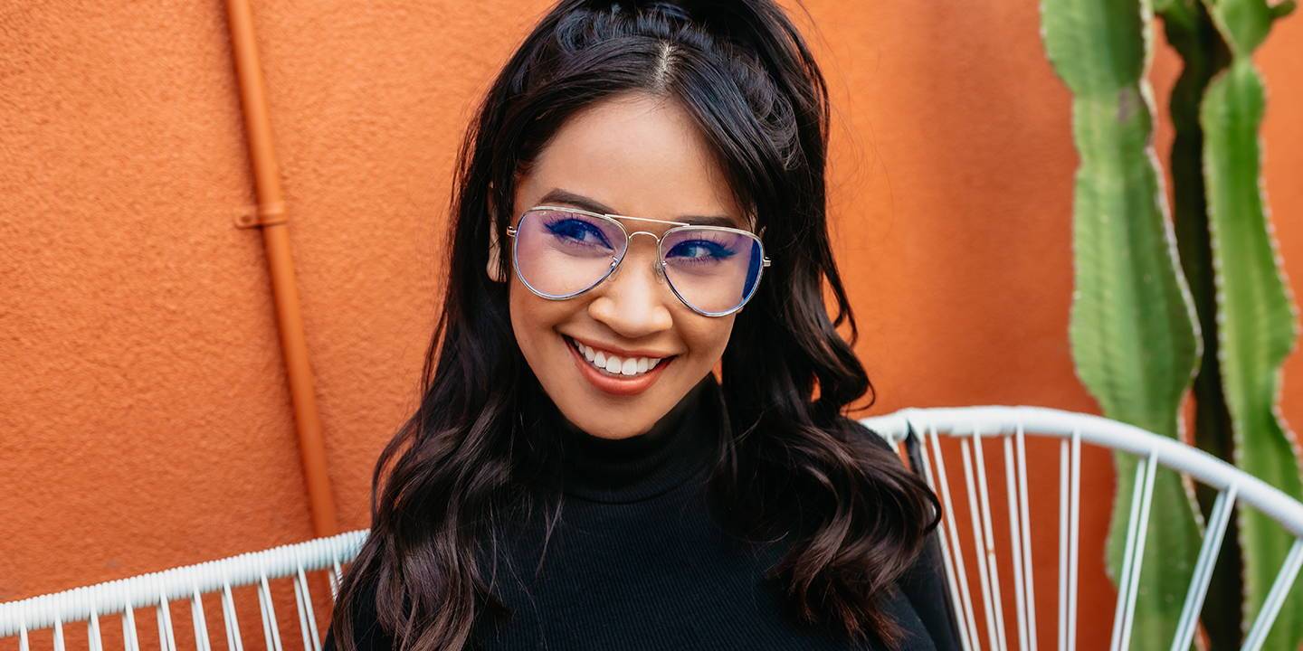 High Class Jes Blue Light Glasses Wire Aviator Frame With Brow Bar