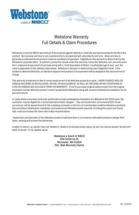 Webstone Warranty