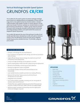 GRUNDFOS CR/CRE, Vertical Multistage Variable Speed System (Leaflet)