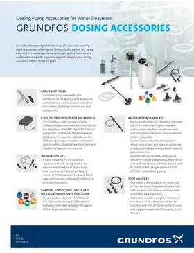 GRUNDFOS DOSING ACCESSORIES, Dosing Pump Accessories for Water Treatment (Leaflet)
