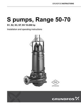 S pumps, ranges 50-70 (S1, S2, S3, ST, SV, 10-208 hp) (I & O instructions)