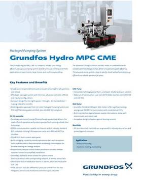 GRUNDFOS HYDRO MPC CME, Packaged Pumping System (Data sheet)