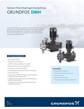 GRUNDFOS DMH, Hydraulic Piston Diaphragm Dosing Pumps (Leaflet)