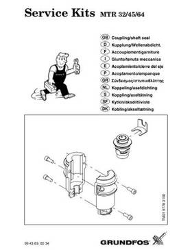 MTR 32/45/64 Coupling/shaft seal, Model A and B (Service kit instruction)