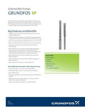 GRUNDFOS SUBMERSIBLES, SP PUMPS (Product brochure)