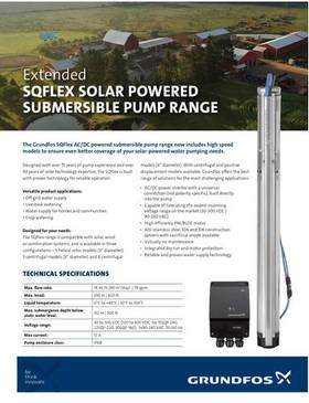 SQFLEX SOLAR POWERED SUBMERSIBLE PUMP RANGE (Product brochure)
