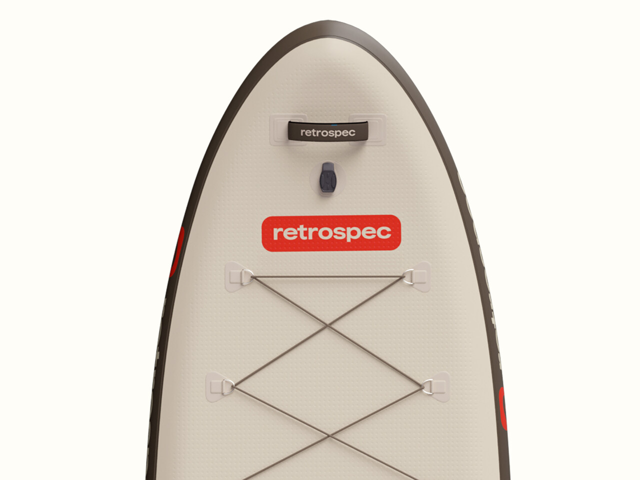 Close-up view of the Weekender XL Inflatable Stand Up Paddle Board 11’ nose featuring a red 