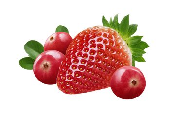 Organic Strawberry & Cranberry on transparent background