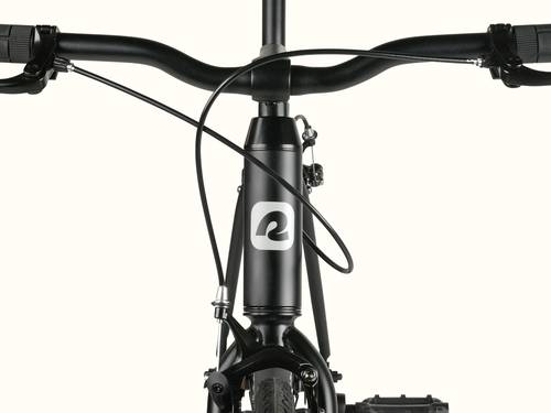 Close-up of a black bicycle's handlebar and head tube with a visible "restrospec" brand logo.