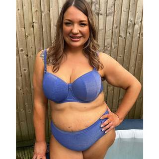 Curvy Kate Sapphire Seas Bandeau Bikini Top Blue Sparkle as worn by @loseitwith_lou