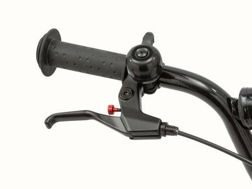 Close-up of the Koda Plus 20" Bicycle handlebar with brake lever and grip on a white background.