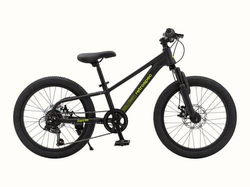 Koda Plus 20" Kids' Bike with prominent neon green "retrospec" brand text on the frame, isolated on a white background.