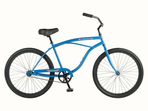 A vibrant blue Grateful Dead Chatham Single Speed Beach Cruiser Bicycle with a stylish frame, featuring 26-inch wheels and a comfortable seat, showcasing Grateful Dead graphics.