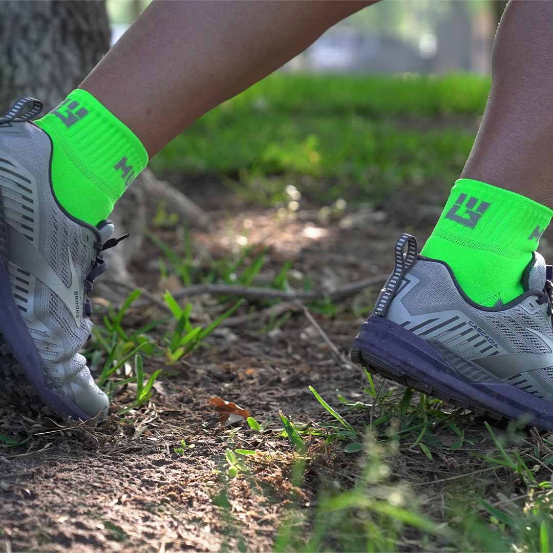 Moisture-wicking trail running socks