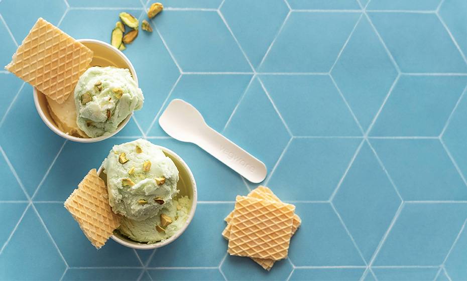 9cm High Grade Paper Ice Cream Spoon - White