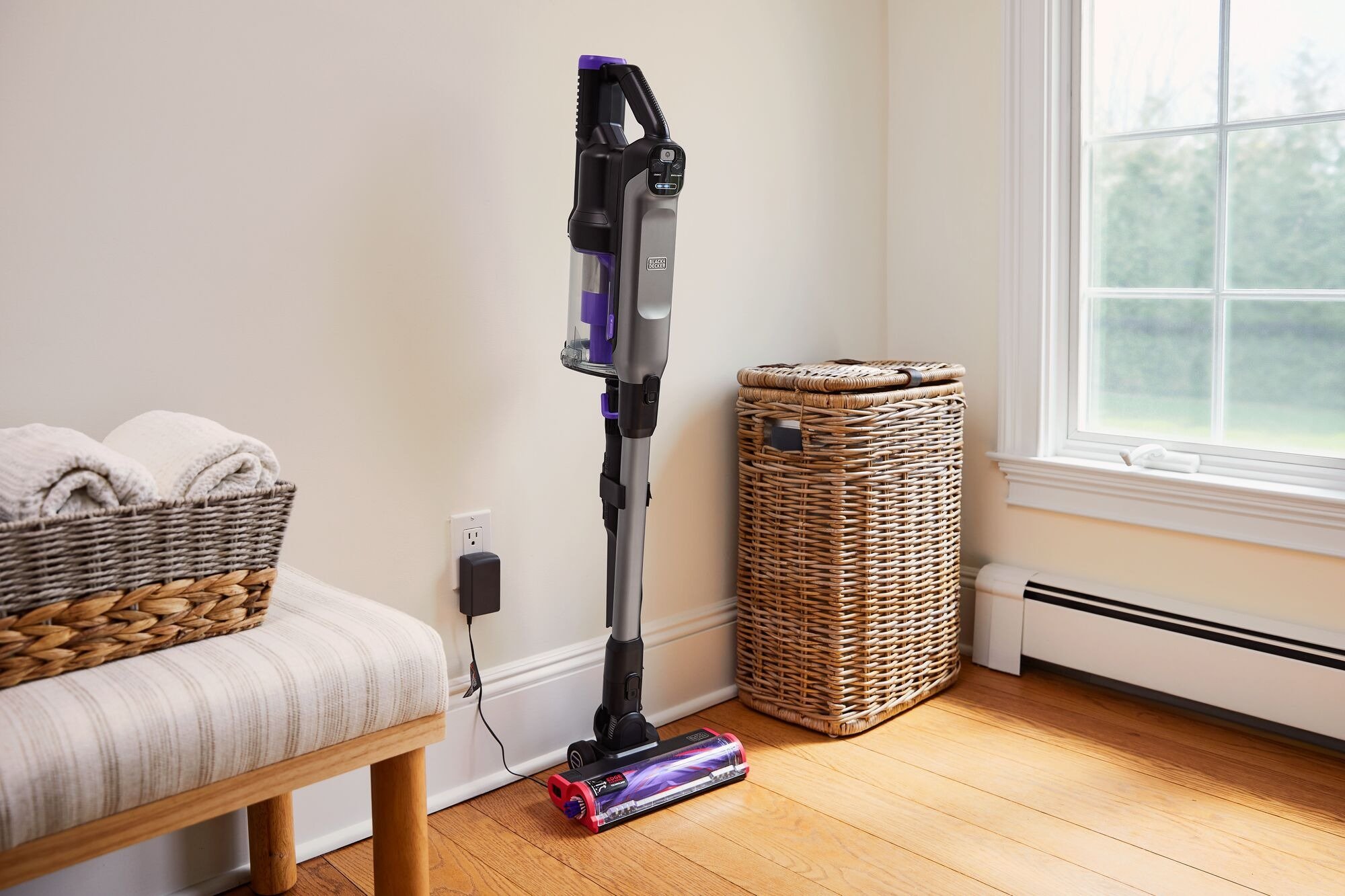 BLACK+DECKER dustbuster cordless hand vacuum in self-standing mode charging