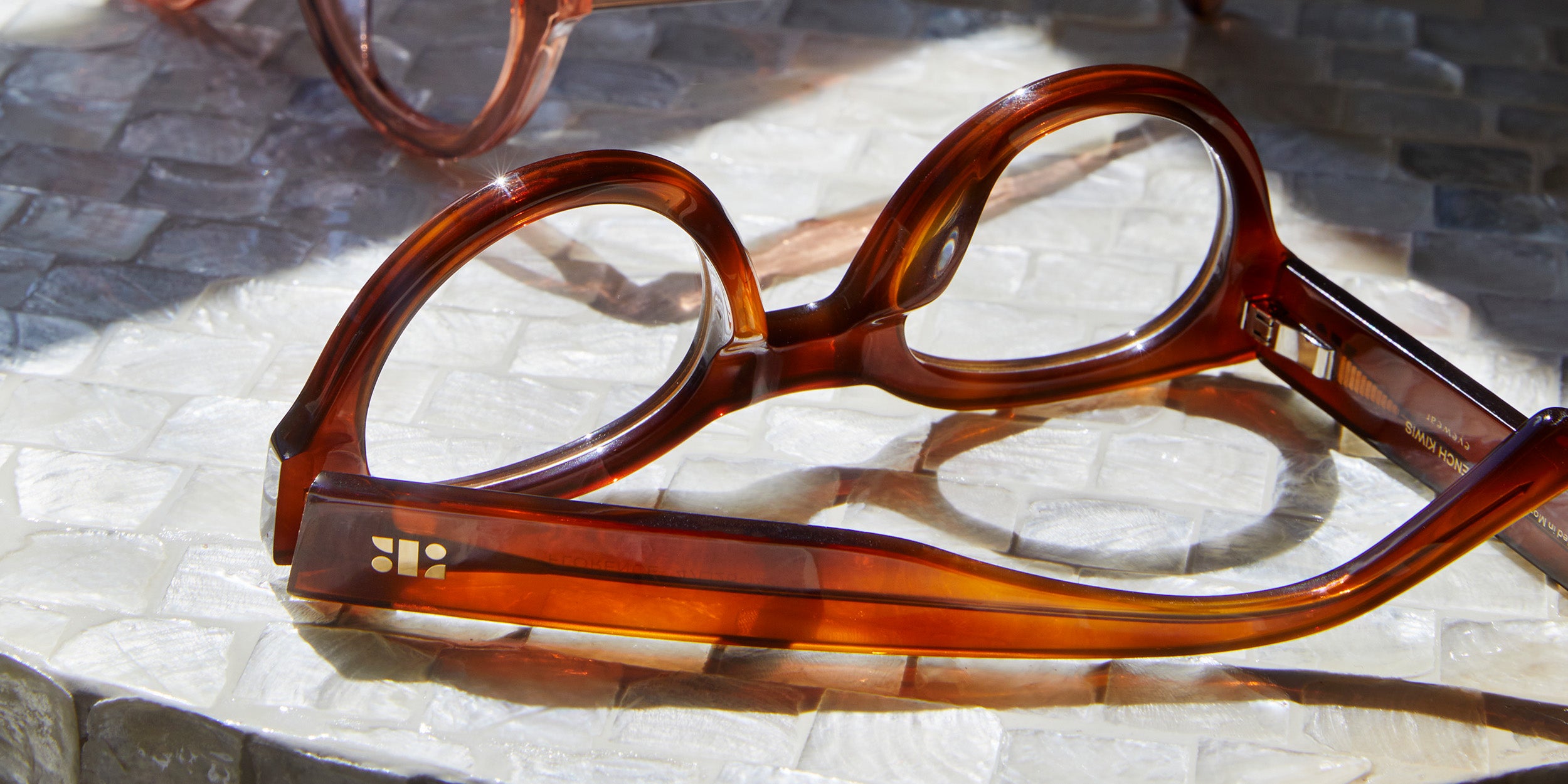 Photo Details of Florence Blue Light Apricot Blue Light Glasses in a room