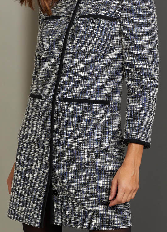 Buy Gridded Snap-Front Stretch Tweed Jacket/Dress online - Etcetera