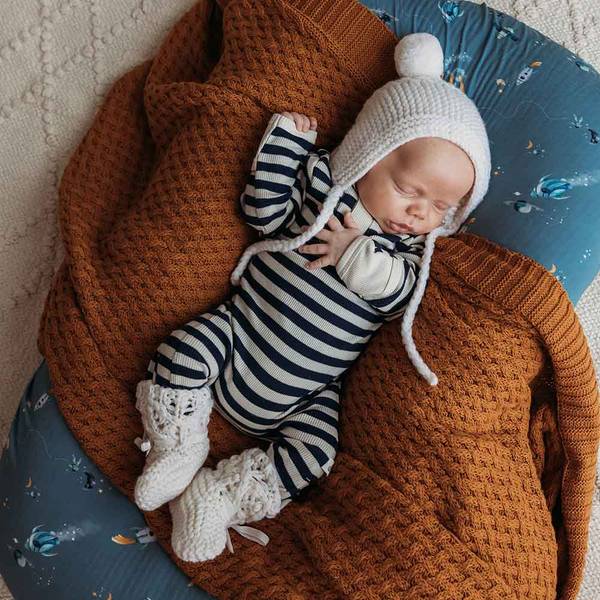 Moonlight Stripe Organic Baby Bodysuit | Snuggle Hunny