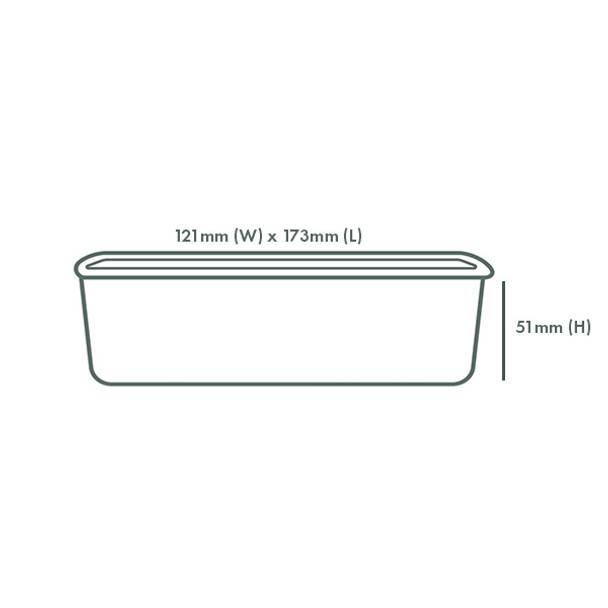 650ml / 22oz Rectangular Paper Takeaway Container - Aqueous Lined - Kraft