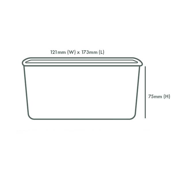 1000ml / 34oz Rectangular Paper Takeaway Container - Aqueous Lined - Kraft