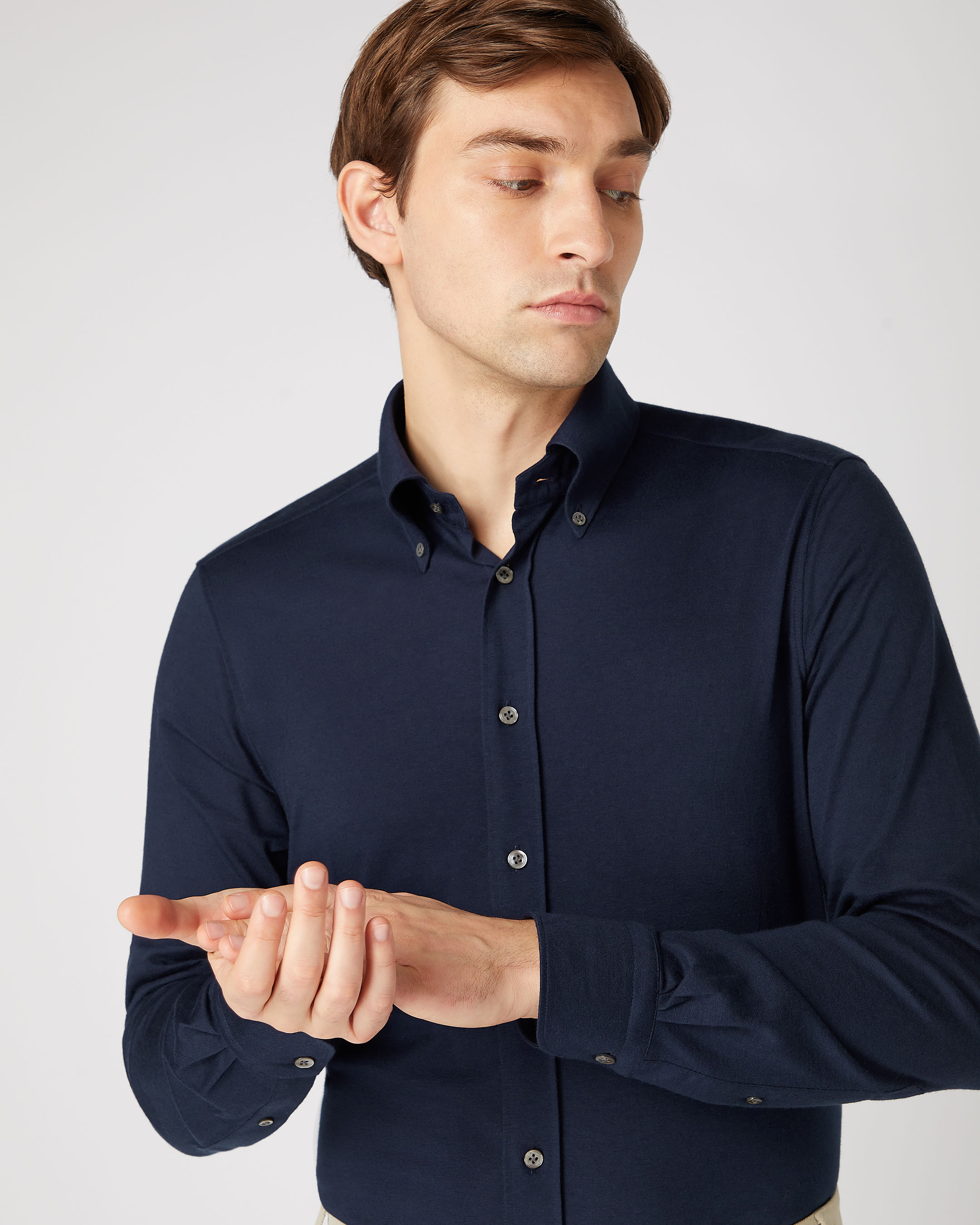 Navy blue button down hotsell shirt men