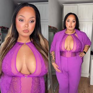 Scantilly Opulence Multiway Stretch Lace Body Mystic Purple as worn by @janet.osayande