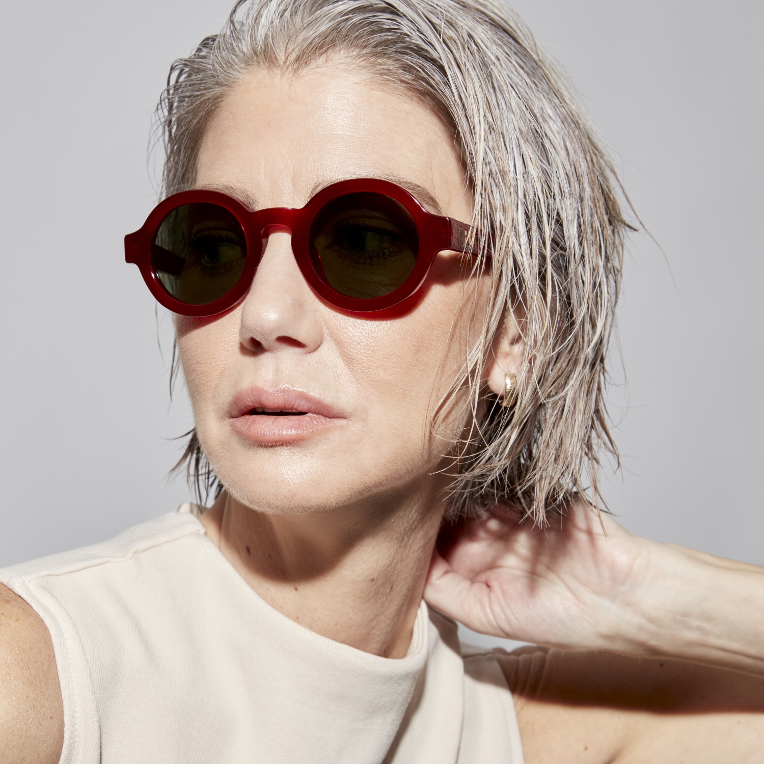 Photo of a man or woman wearing Lola Sun Cherry Sun Glasses by French Kiwis