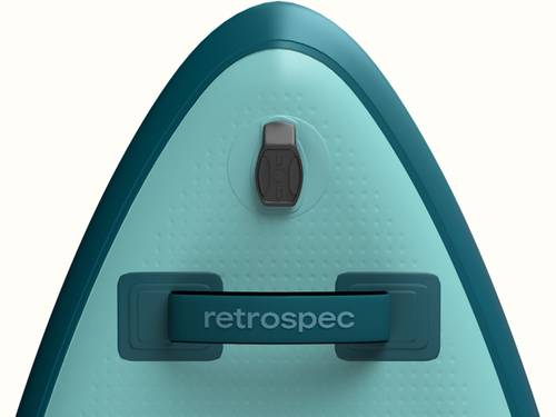 A close-up of the nose of a the Weekender Tour XL iSUP's M6 thread mount and handle.