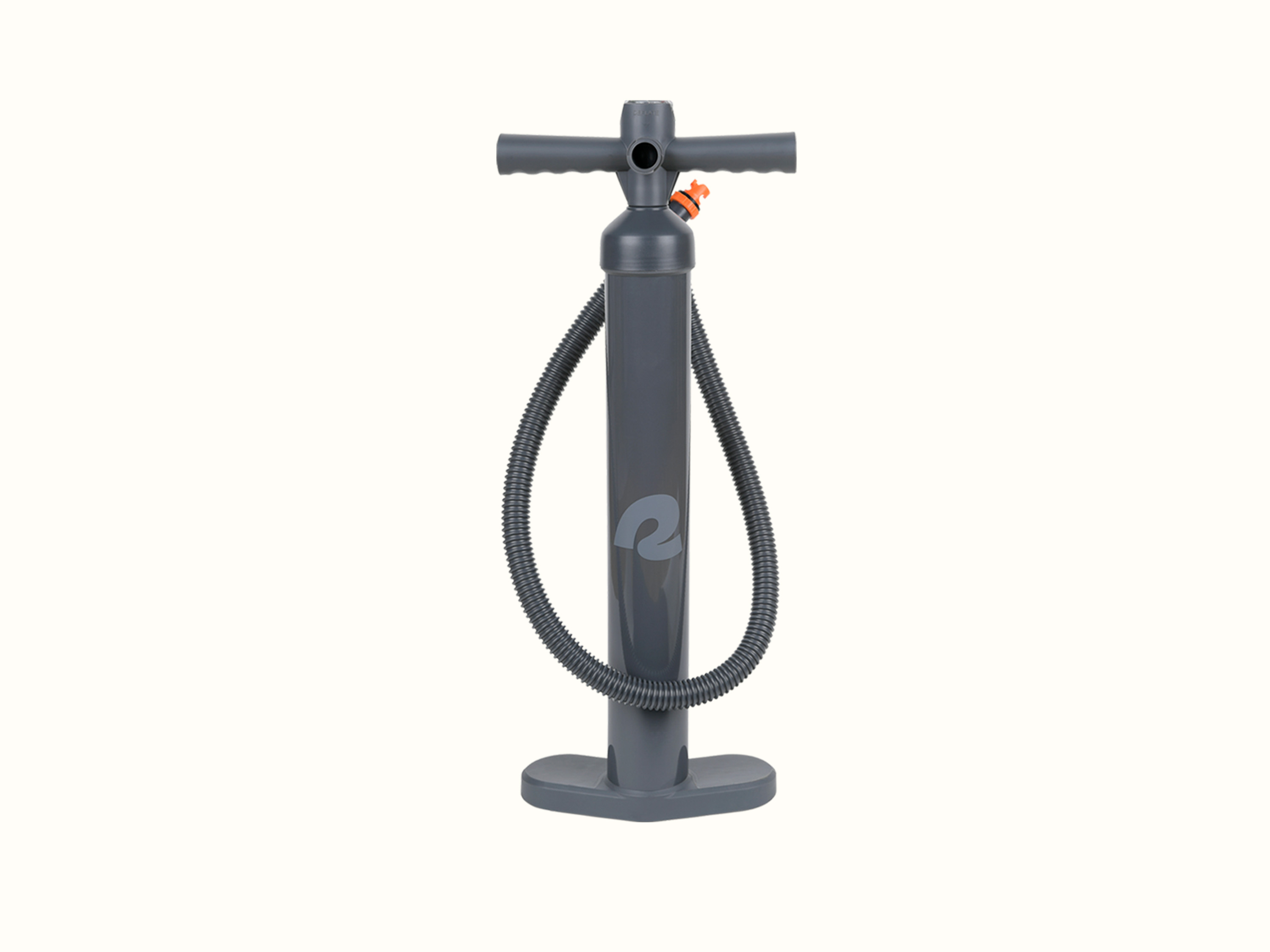 A floor pump with light gray 