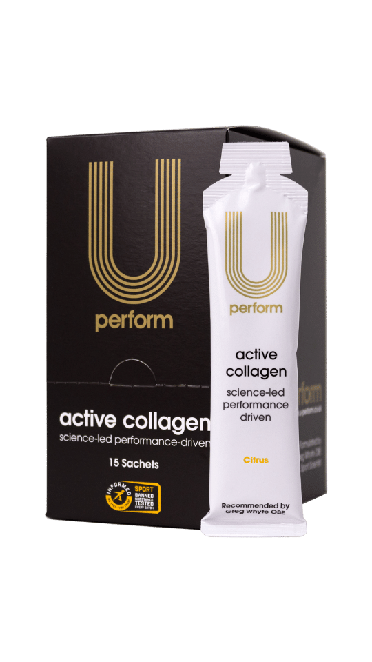 Amy Williams MBE OLY recommends U Perform Active Collagen sports collagen recovery gel supplement