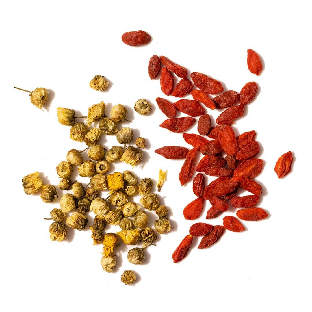 YINA organic chrysanthemum and goji berries drink recipe.