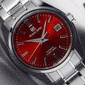 Grand Seiko SBGH345 red-dial 44GS watch in Ever-Brilliant Steel. 