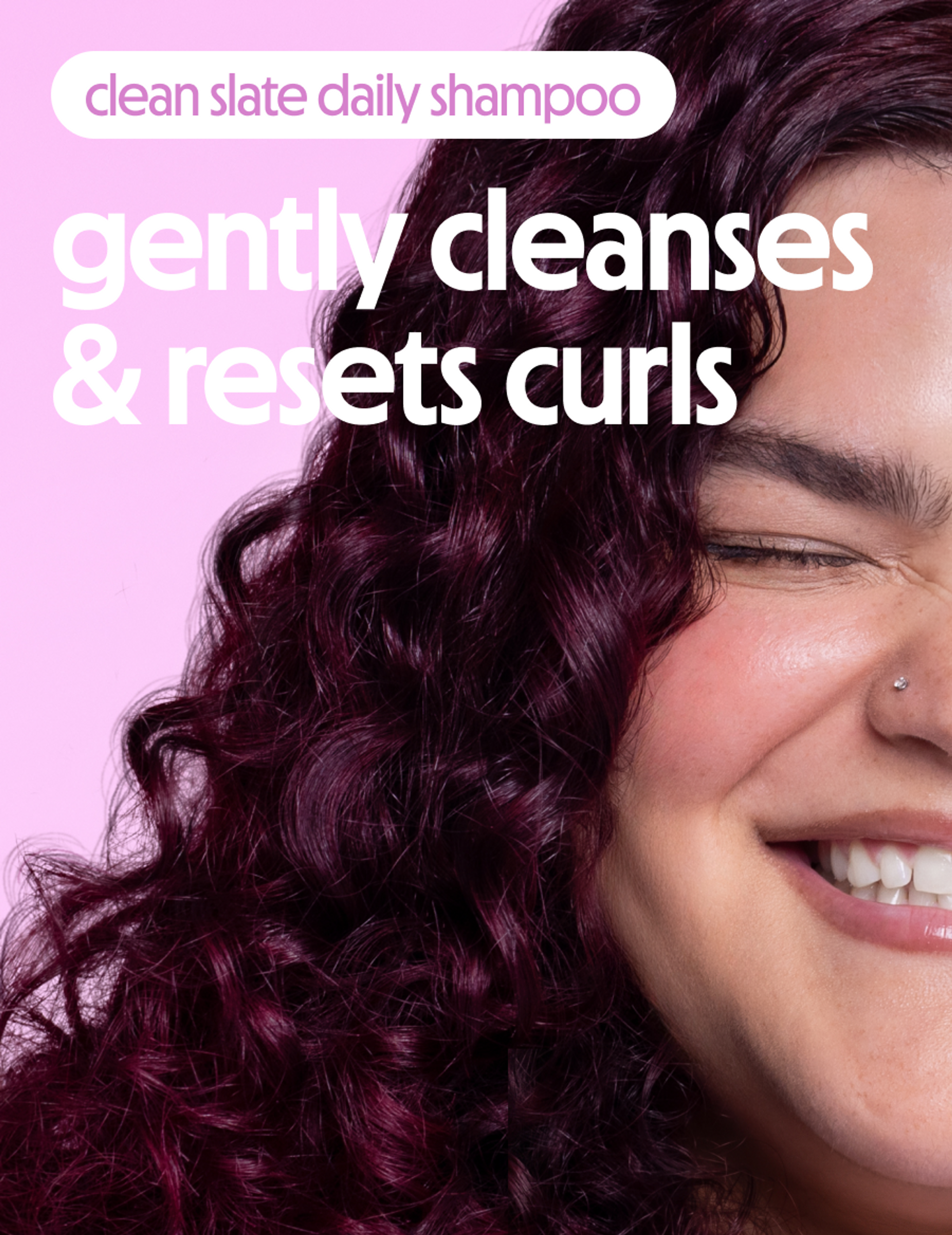 clean slate daily shampoo gently cleanses and resets curls