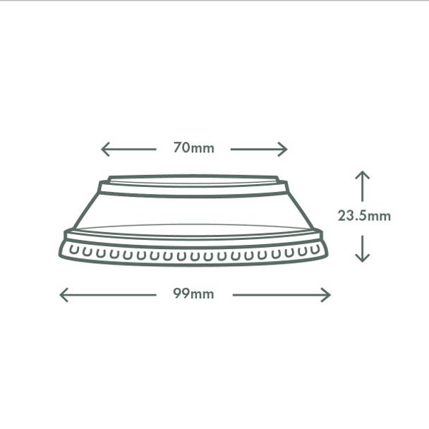 High Dome Flat PLA Combo Lid - No Hole - 96 Series