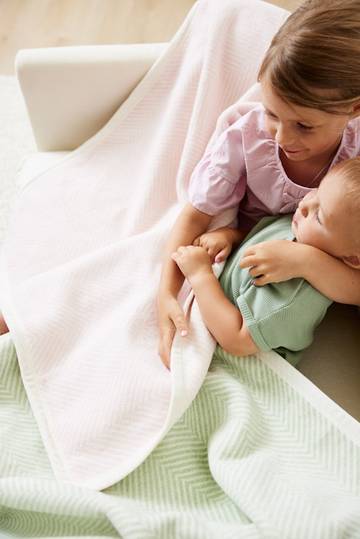 Harborview Herringbone Ballet Pink Mini Blanket