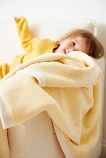 Harborview Herringbone Butter Yellow Mini Blanket