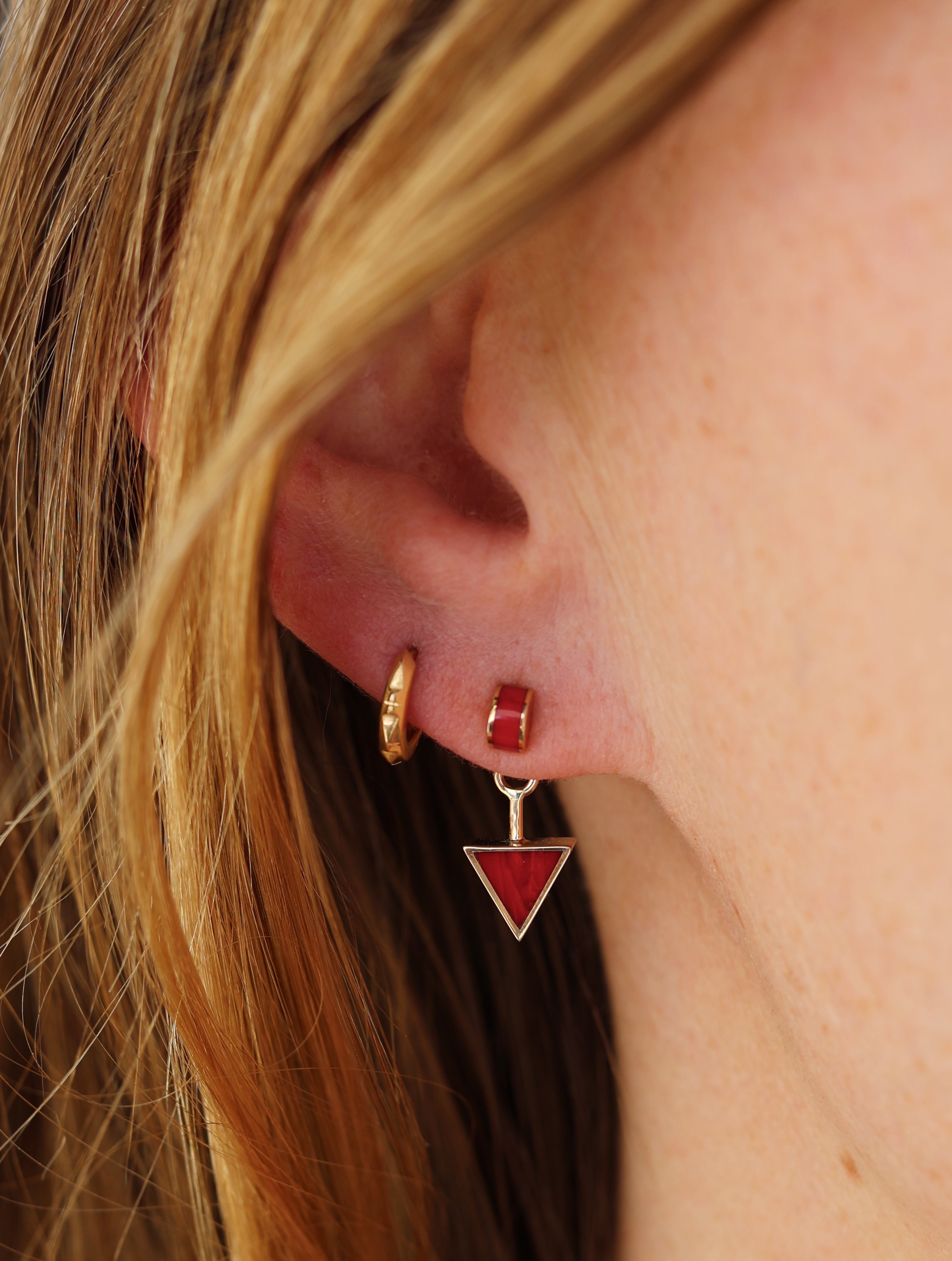 Rosarita and 14k yellow gold stud earrings