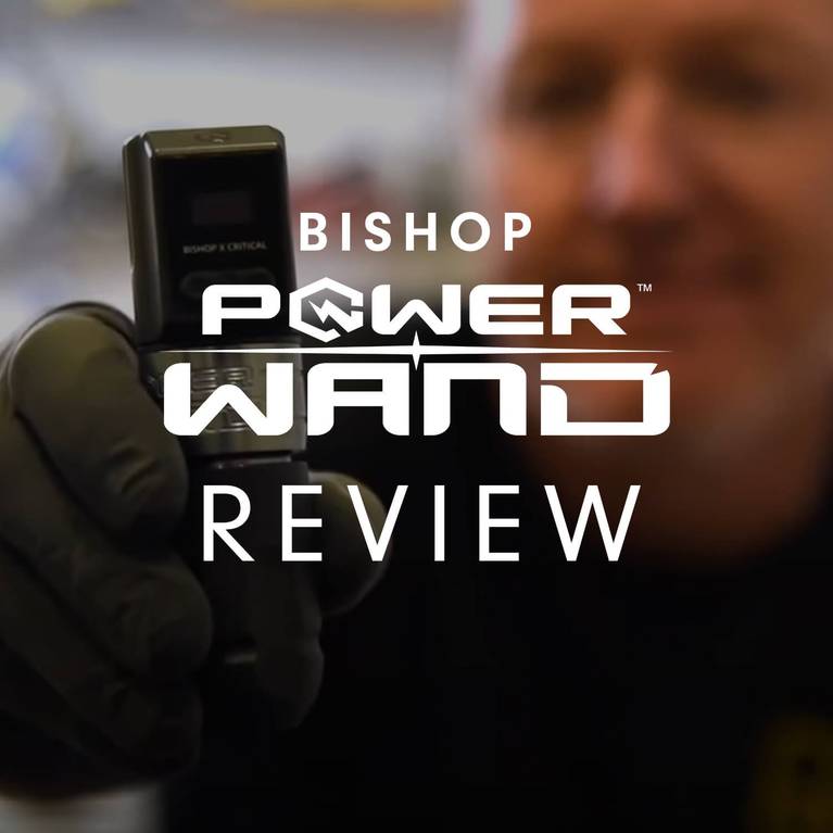 Bishop Power Wand Review text over a person holding a device.